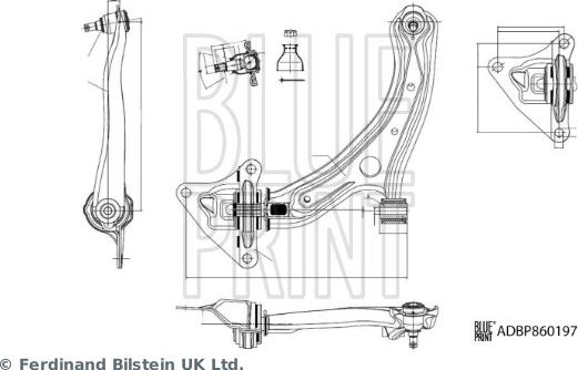 Blue Print ADBP860197 - Важіль незалежної підвіски колеса avtolavka.club