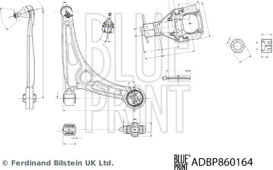 Blue Print ADBP860164 - Важіль незалежної підвіски колеса avtolavka.club