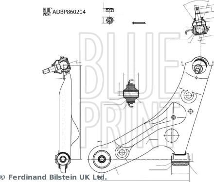 Blue Print ADBP860204 - Важіль незалежної підвіски колеса avtolavka.club