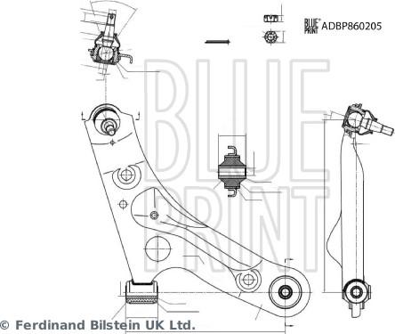 Blue Print ADBP860205 - Важіль незалежної підвіски колеса avtolavka.club