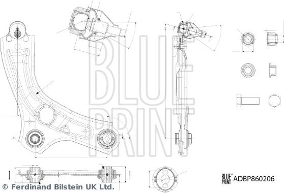 Blue Print ADBP860206 - Важіль незалежної підвіски колеса avtolavka.club