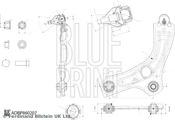 Blue Print ADBP860207 - Важіль незалежної підвіски колеса avtolavka.club