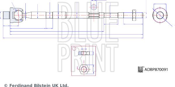 Blue Print ADBP870090 - Осьовий шарнір, рульова тяга avtolavka.club