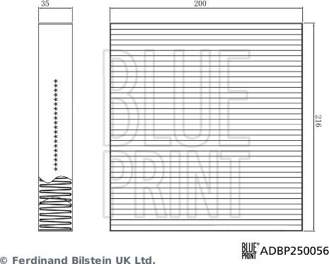 Blue Print ADBP250056 - Фільтр, повітря у внутрішній простір avtolavka.club