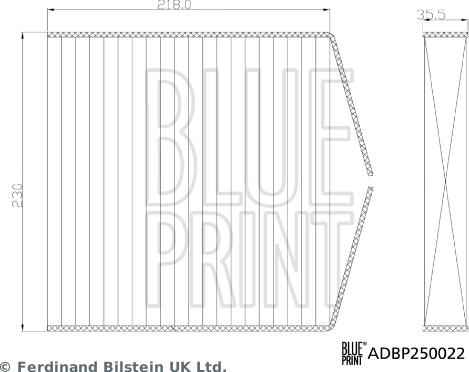 Blue Print ADBP250022 - Фільтр, повітря у внутрішній простір avtolavka.club