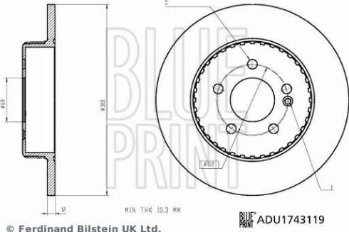 Blue Print ADU1743119 - Гальмівний диск avtolavka.club