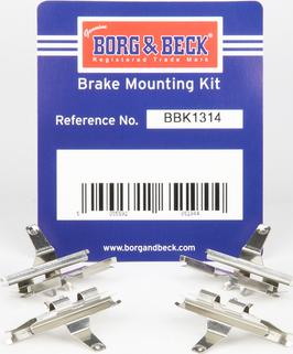 Borg & Beck BBK1314 - Комплектуючі, колодки дискового гальма avtolavka.club