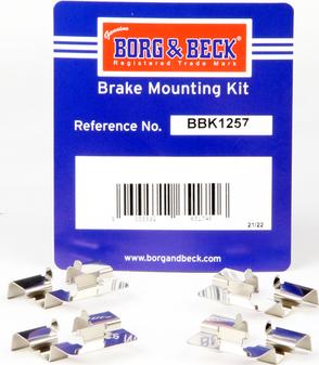 Borg & Beck BBK1257 - Комплектуючі, колодки дискового гальма avtolavka.club