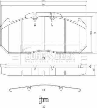 Borg & Beck BBP33003 - Гальмівні колодки, дискові гальма avtolavka.club