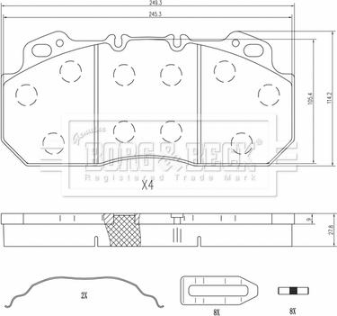 Borg & Beck BBP33012 - Гальмівні колодки, дискові гальма avtolavka.club