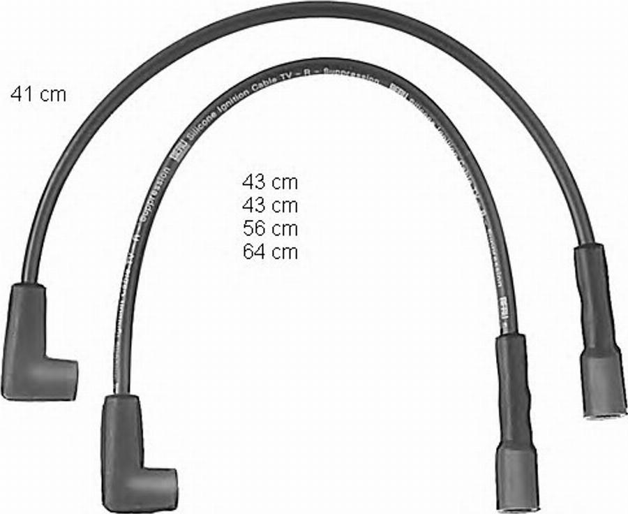 BorgWarner (BERU) 0300890574 - Комплект проводів запалювання avtolavka.club