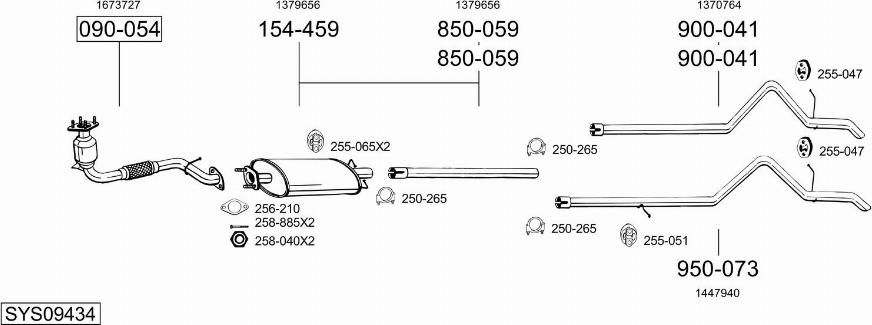 Bosal SYS09434 - Система випуску ОГ avtolavka.club