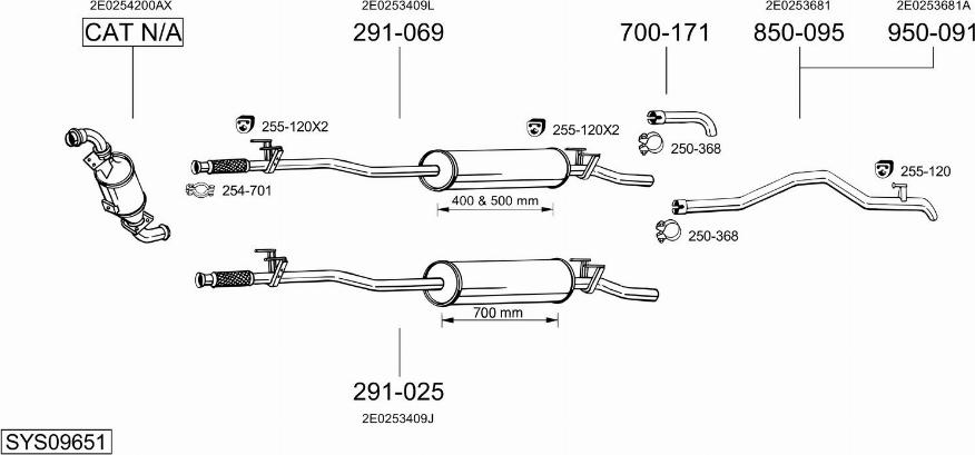 Bosal SYS09651 - Система випуску ОГ avtolavka.club