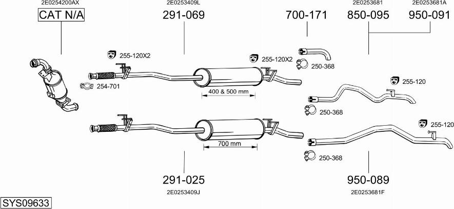 Bosal SYS09633 - Система випуску ОГ avtolavka.club