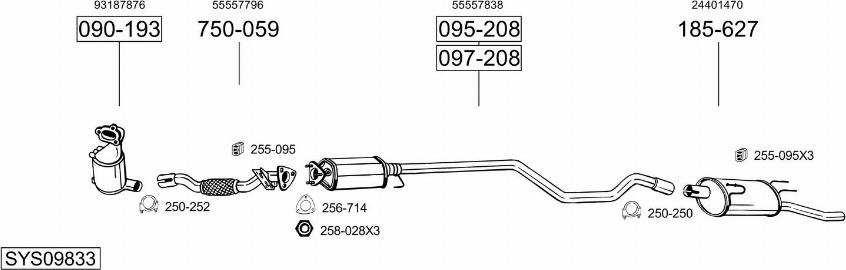 Bosal SYS09833 - Система випуску ОГ avtolavka.club