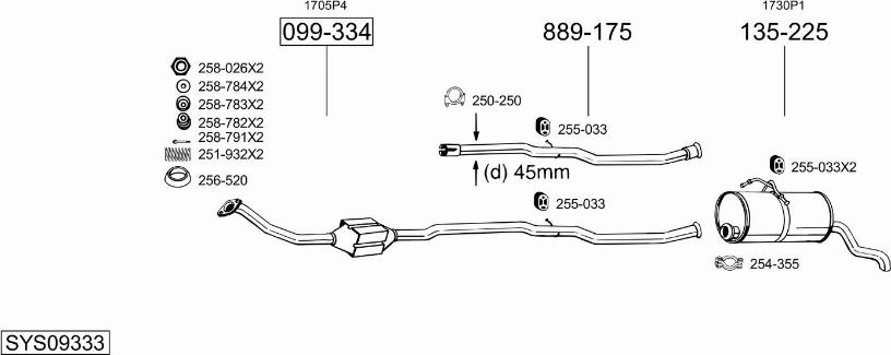 Bosal SYS09333 - Система випуску ОГ avtolavka.club