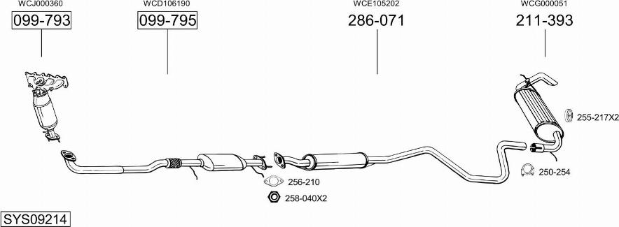 Bosal SYS09214 - Система випуску ОГ avtolavka.club