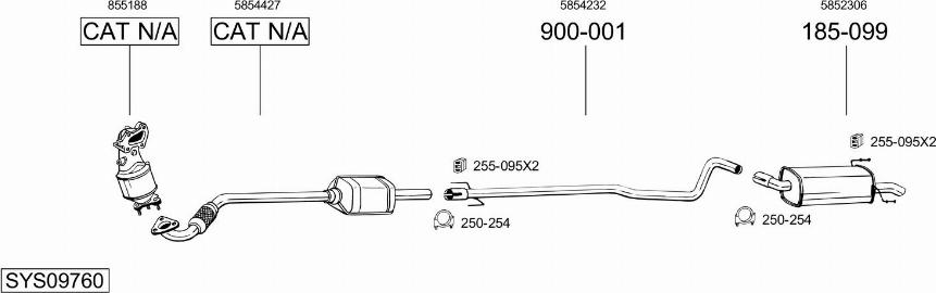 Bosal SYS09760 - Система випуску ОГ avtolavka.club