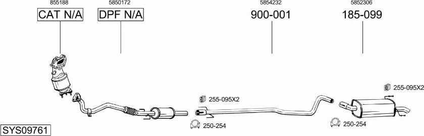 Bosal SYS09761 - Система випуску ОГ avtolavka.club