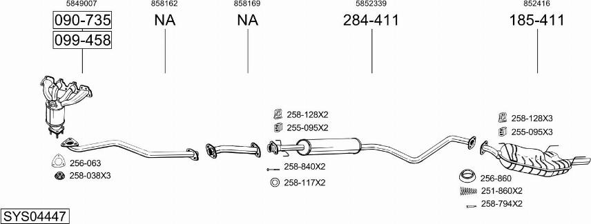 Bosal SYS04447 - Система випуску ОГ avtolavka.club