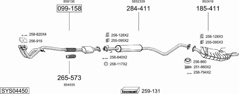 Bosal SYS04450 - Система випуску ОГ avtolavka.club