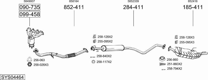 Bosal SYS04464 - Система випуску ОГ avtolavka.club