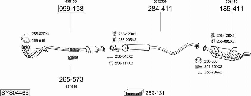 Bosal SYS04466 - Система випуску ОГ avtolavka.club