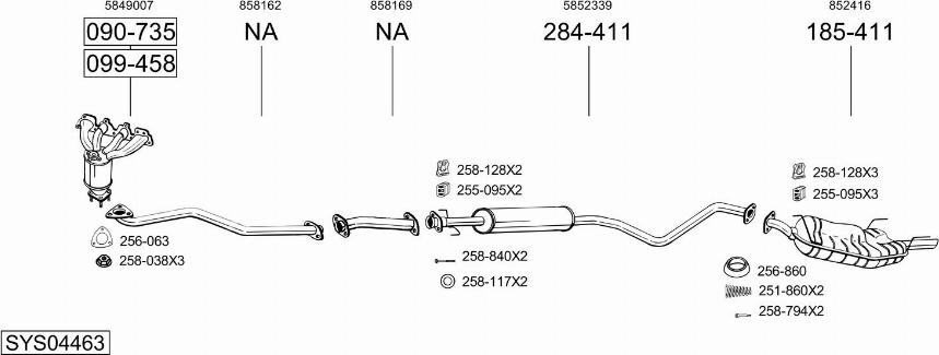 Bosal SYS04463 - Система випуску ОГ avtolavka.club