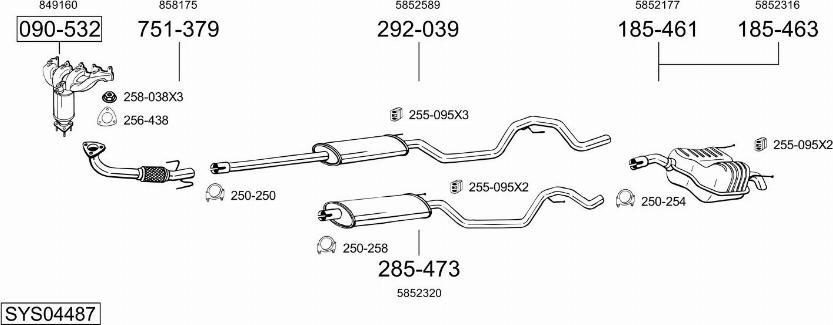 Bosal SYS04487 - Система випуску ОГ avtolavka.club