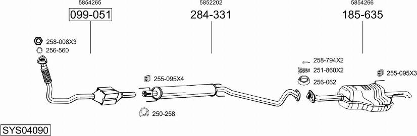 Bosal SYS04090 - Система випуску ОГ avtolavka.club