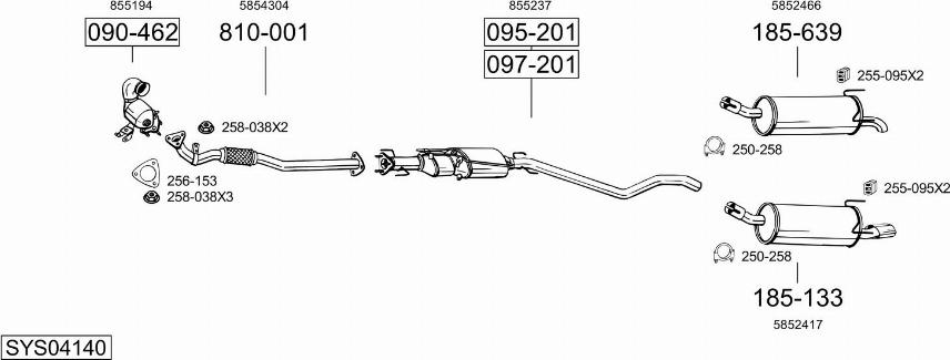 Bosal SYS04140 - Система випуску ОГ avtolavka.club