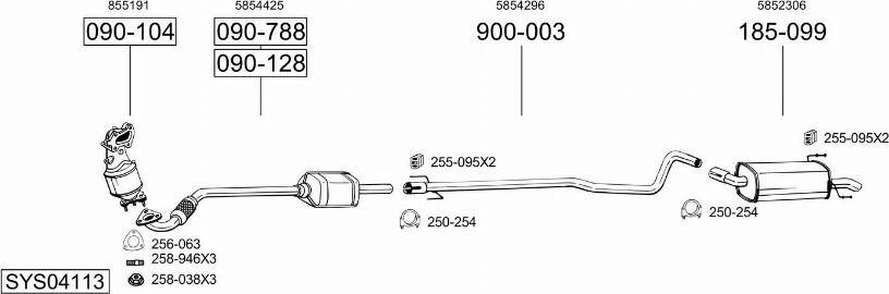 Bosal SYS04113 - Система випуску ОГ avtolavka.club