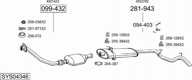 Bosal SYS04346 - Система випуску ОГ avtolavka.club