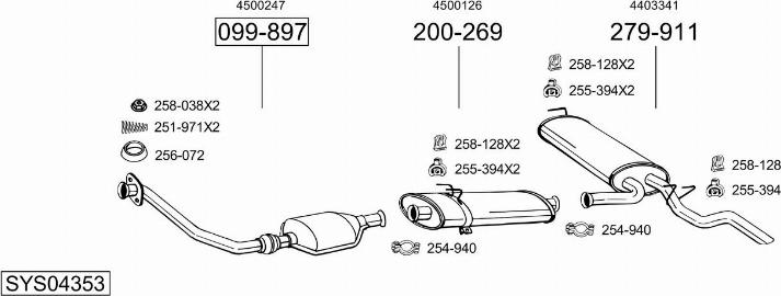 Bosal SYS04353 - Система випуску ОГ avtolavka.club