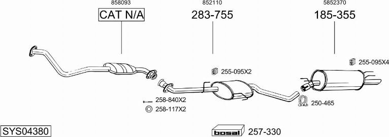 Bosal SYS04380 - Система випуску ОГ avtolavka.club