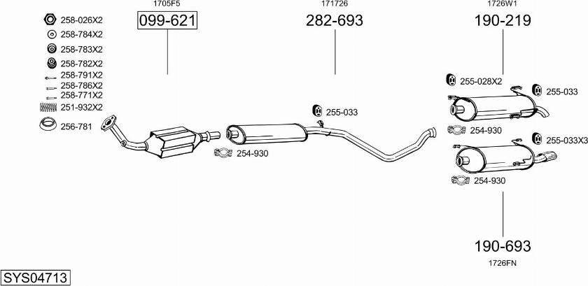 Bosal SYS04713 - Система випуску ОГ avtolavka.club