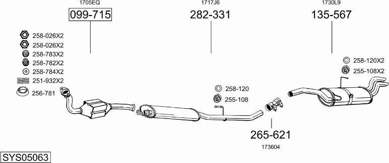 Bosal SYS05063 - Система випуску ОГ avtolavka.club