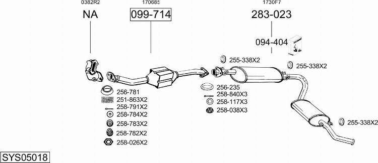 Bosal SYS05018 - Система випуску ОГ avtolavka.club