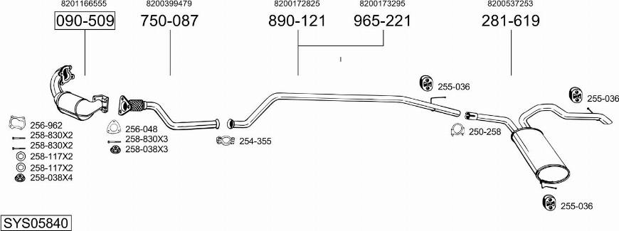 Bosal SYS05840 - Система випуску ОГ avtolavka.club