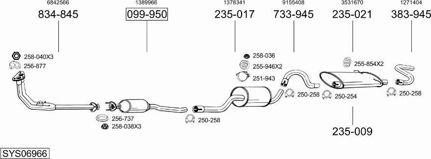 Bosal SYS06966 - Система випуску ОГ avtolavka.club