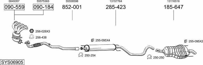 Bosal SYS06905 - Система випуску ОГ avtolavka.club