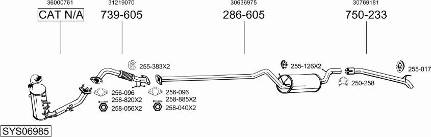 Bosal SYS06985 - Система випуску ОГ avtolavka.club