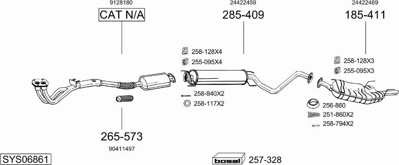 Bosal SYS06861 - Система випуску ОГ avtolavka.club