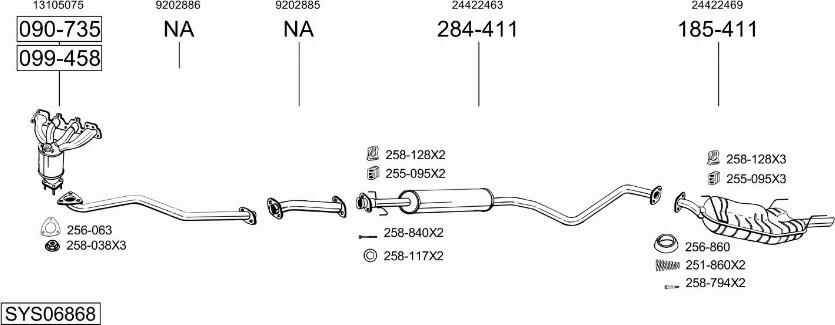 Bosal SYS06868 - Система випуску ОГ avtolavka.club