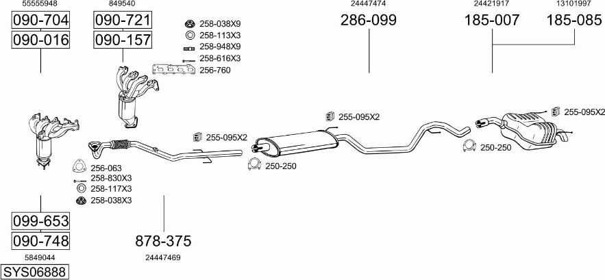 Bosal SYS06888 - Система випуску ОГ avtolavka.club