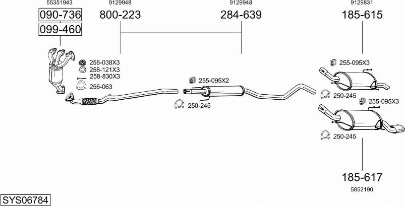 Bosal SYS06784 - Система випуску ОГ avtolavka.club