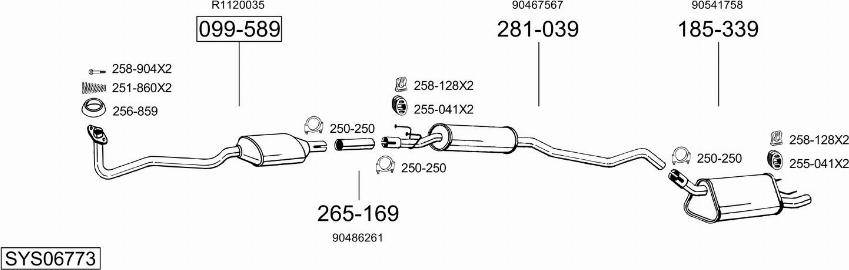 Bosal SYS06773 - Система випуску ОГ avtolavka.club