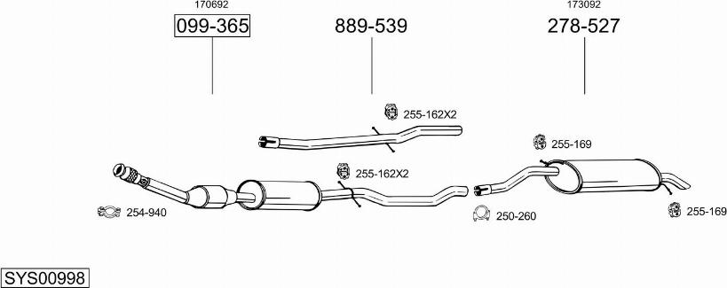 Bosal SYS00998 - Система випуску ОГ avtolavka.club