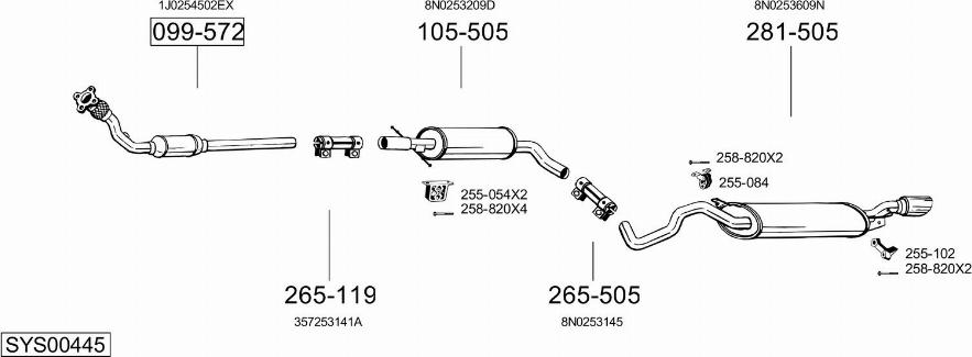 Bosal SYS00445 - Система випуску ОГ avtolavka.club