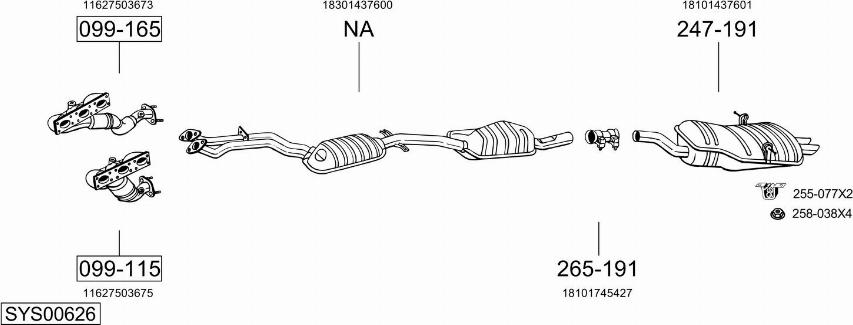 Bosal SYS00626 - Система випуску ОГ avtolavka.club